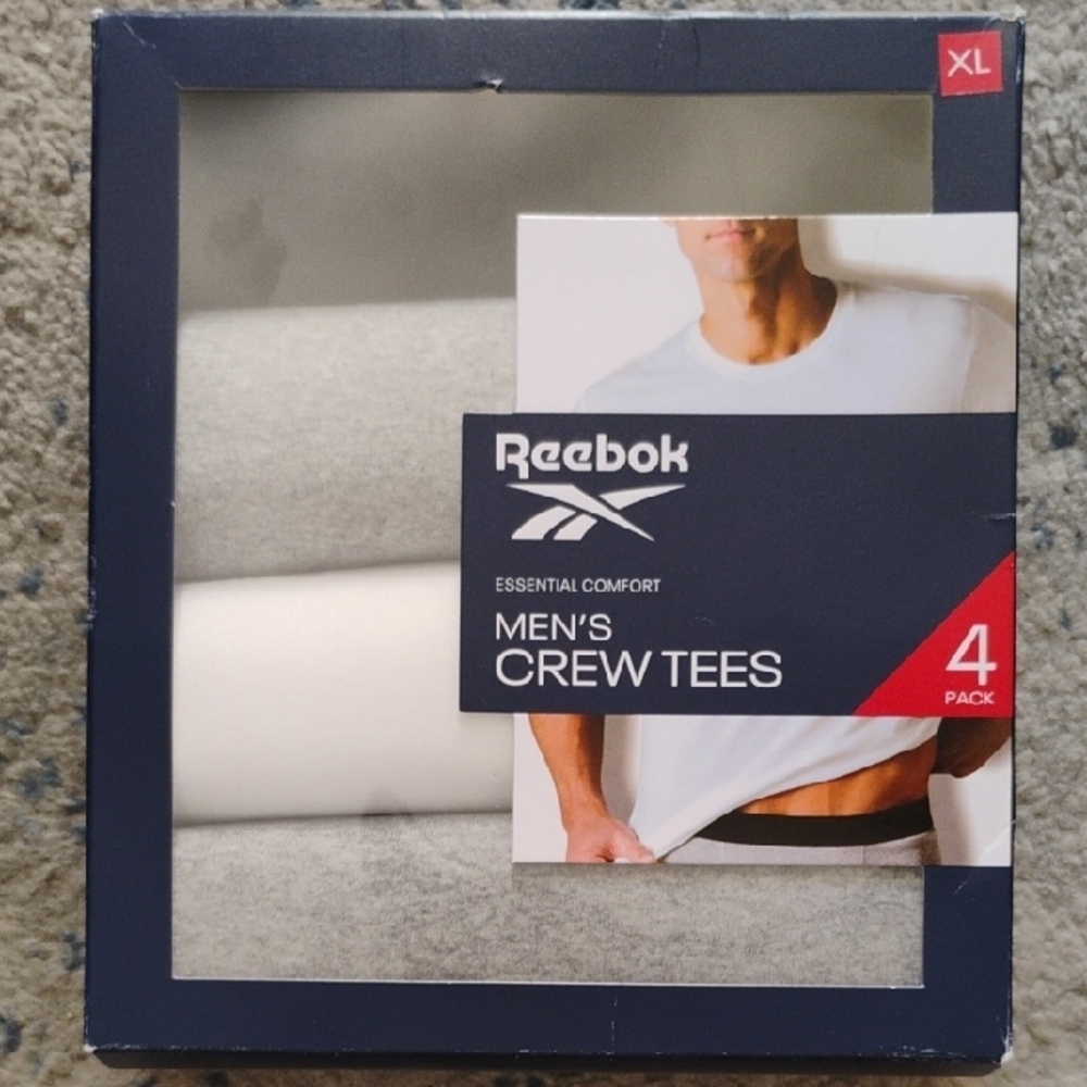 Reebok Men's Crew Tees - White and Gray
